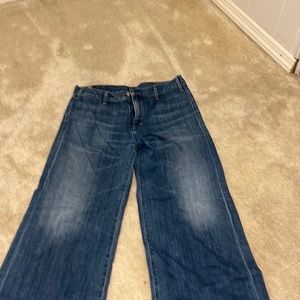 Citizens of Humanity wide leg crop dark denim wash size 29